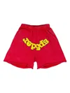 Sp5der Logo-print Track Shorts In Red