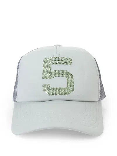 Sp5der Logo-studded Cap In Grey
