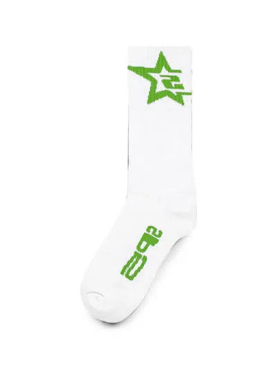 Sp5der Logo-intarsia Ribbed Socks In Multi