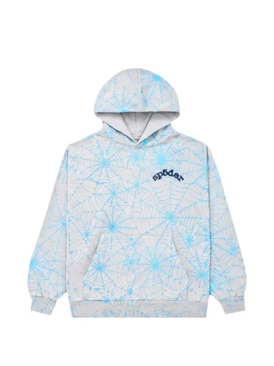 Sp5der Logo-print Hoodie In Gray