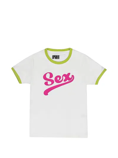 Sp5der Logo-print Ringer-detail T-shirt In White