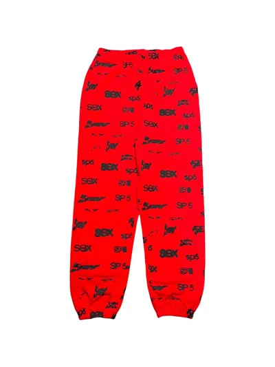 Sp5der Logo-print Track Pants In Red
