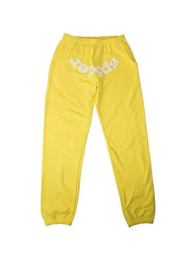 Sp5der Logo-print Track Pants In Yellow