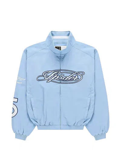 Sp5der Logo-print Zip-up Jacket In Blue