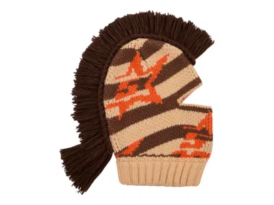 Pre-owned Sp5der Men's  5star Mohawk Balaclava In Brown