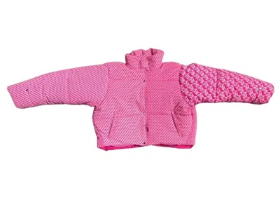Pre-owned Sp5der Men's  5star P*nk Puffer Jacket In Pink