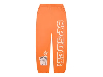 Pre-owned Sp5der Men's  5star Rodeo Sweatpant In Orange