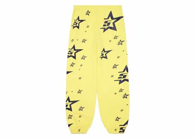 Pre-owned Sp5der Men's  5star Sweatpants In Yellow