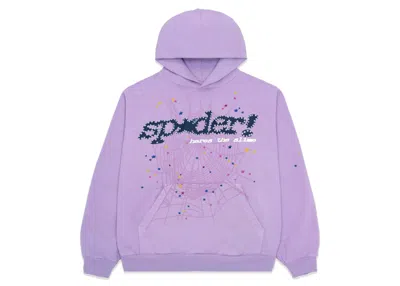 Pre-owned Sp5der Men's  Acai Hoodie In Purple