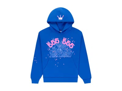 Pre-owned Sp5der Men's  Angel Number Hoodie In Blue