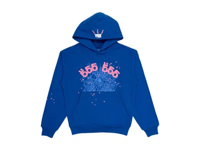 Pre-owned Sp5der Men's  Angel Number Hoodie In Blue