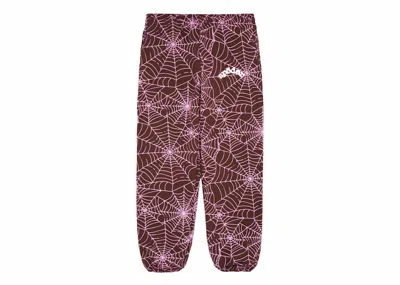 Pre-owned Sp5der Men's  Aop Sweatpants In Brown