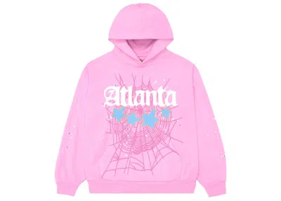 Pre-owned Sp5der Men's  Atlanta Hoodie In Pink