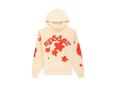 Pre-owned Sp5der Men's  Beluga Hoodie In Cream In White