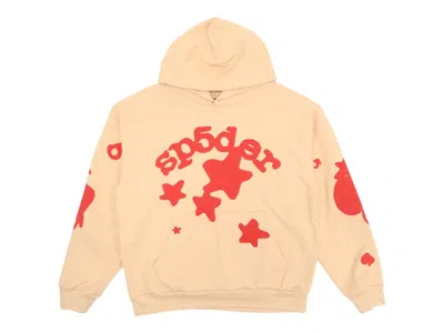 Pre-owned Sp5der Men's  Beluga Hoodie In Cream In White