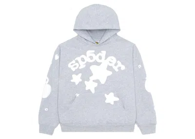 Pre-owned Sp5der Men's  Beluga Hoodie In Heather Grey