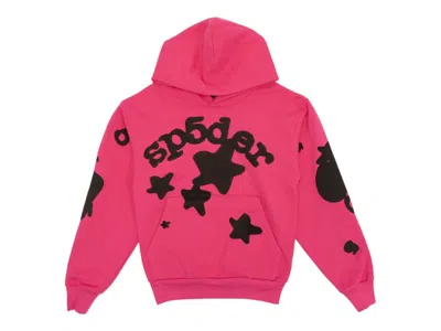 Pre-owned Sp5der Men's  Beluga Hoodie In Pink
