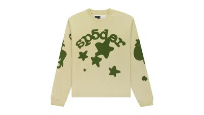 Pre-owned Sp5der Men's  Beluga Longsleeve In Tan