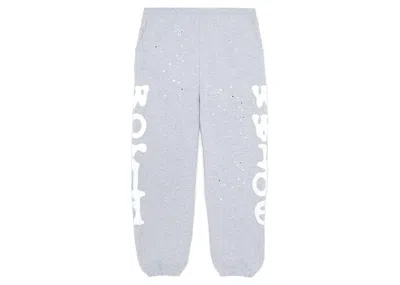 Pre-owned Sp5der Men's  Beluga Sweatpants In Heather Grey