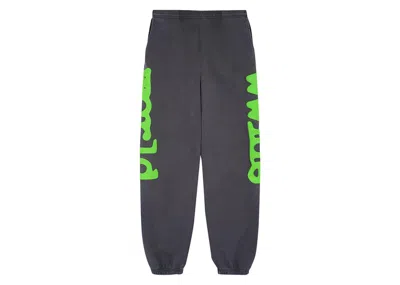 Pre-owned Sp5der Men's  Beluga Sweatpants In Slate Grey/green