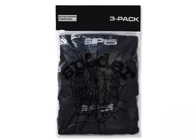Pre-owned Sp5der Men's  Boxer Briefs (set Of 3) In Black