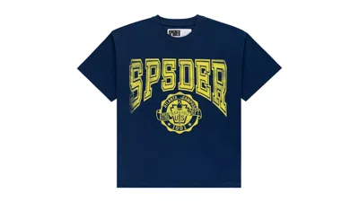 Pre-owned Sp5der Men's  Campus Tee Shirt In Dark Navy Blue