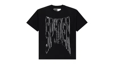 Pre-owned Sp5der Men's  Diffused Collegiate Tee Shirt In Black