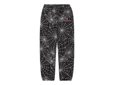 Pre-owned Sp5der Men's  Embroidered Aop Sweatpant In Black