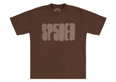 Pre-owned Sp5der Men's  Focused Logo Tee Shirt In Brown