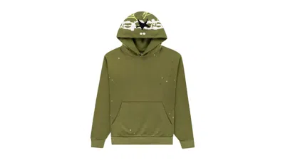 Pre-owned Sp5der Men's  Heavy Web Hoodie In Olive In Green