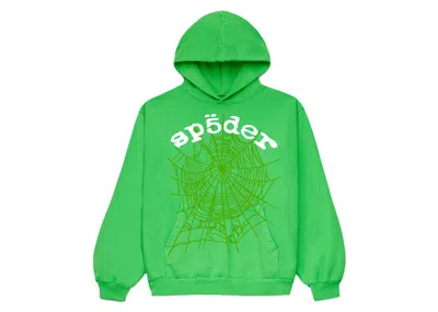Pre-owned Sp5der Men's  Legacy Hoodie In Green