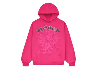 Pre-owned Sp5der Men's  Legacy Hoodie In Pink