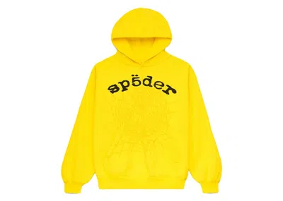 Pre-owned Sp5der Men's  Legacy Hoodie In Yellow