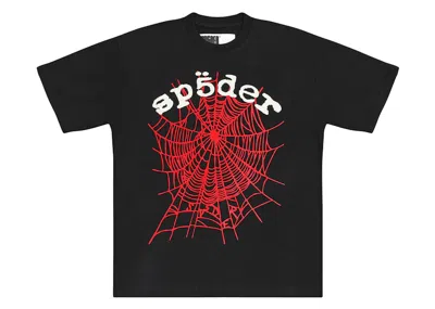 Pre-owned Sp5der Men's  Legacy Logo Heavyweight Tee Shirt In Black