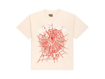 Pre-owned Sp5der Men's  Legacy Logo Heavyweight Tee Shirt In Cream In White