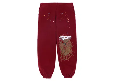 Pre-owned Sp5der Men's  Logo Sweatpant In Maroon