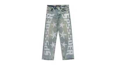 Pre-owned Sp5der Men's  Mx555 Denim Jean In Blue