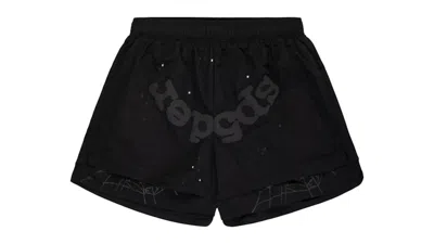 Pre-owned Sp5der Men's  Og Web Double Layer Short In Black