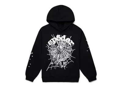 Pre-owned Sp5der Men's  Og Web Hoodie In Black