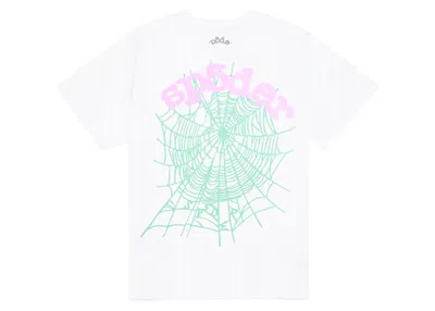 Pre-owned Sp5der Men's  Og Web Tee Shirt In White