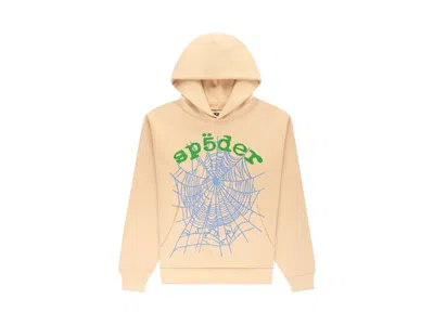 Pre-owned Sp5der Men's  Og Web V2 Hoodie In Cream In White