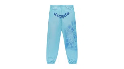 Pre-owned Sp5der Men's  Og Web V2 Spray Sweatpant In Light Blue