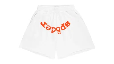Pre-owned Sp5der Men's  Og Web V2 Sweatshort In White