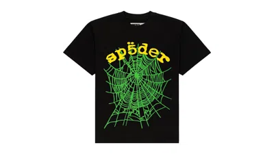 Pre-owned Sp5der Men's  Og Web V2 Tee Shirt In Black