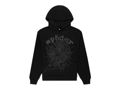 Pre-owned Sp5der Men's  Phantom Web Hoodie In Black