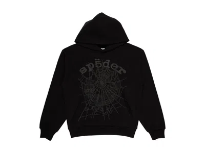 Pre-owned Sp5der Men's  Phantom Web Hoodie In Black