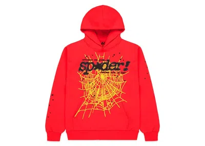 Pre-owned Sp5der Men's  P*nk V2 Hoodie In Red