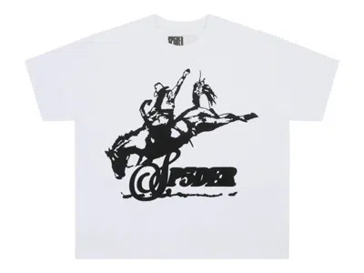 Pre-owned Sp5der Men's  Rodeo Hw Tee Shirt In White
