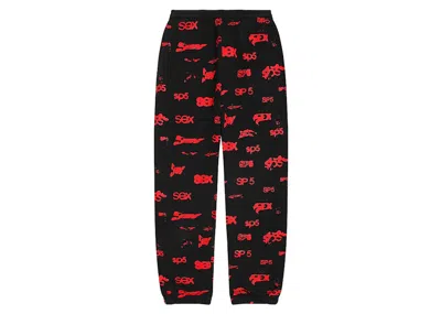 Pre-owned Sp5der Men's  Sex Aop Sweatpant In Black