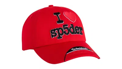 Pre-owned Sp5der Men's  Souvenir 6panel Hat In Red